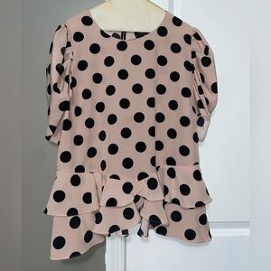 Polka dot peplum shirt